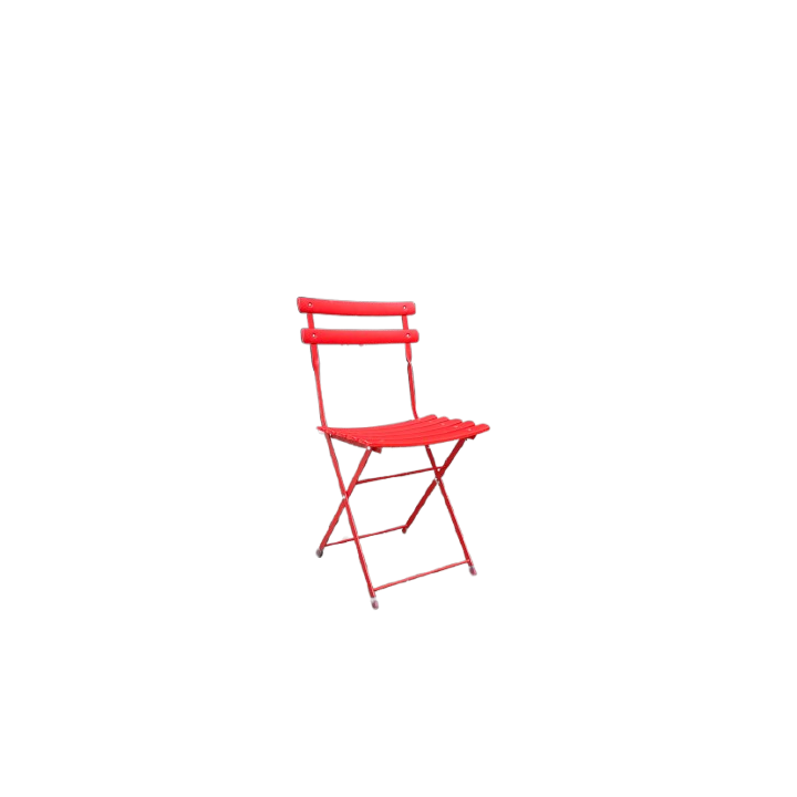 Chaise d'extérieur en métal rouge