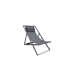 Chaise d'extérieur en métal et résille grise
