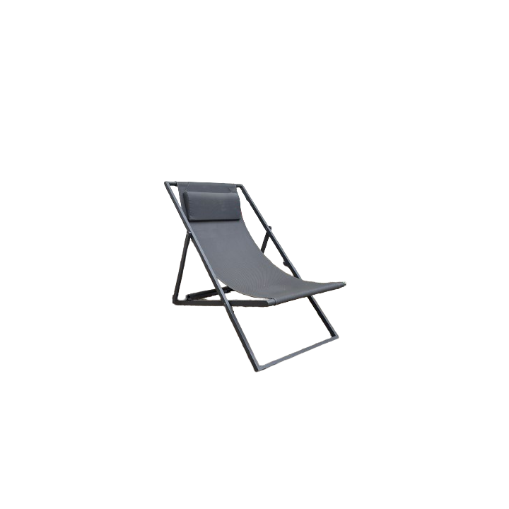Chaise d'extérieur en métal et résille grise