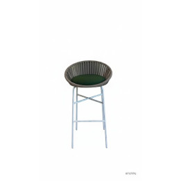 Tabouret haut en forme de coque avec piètement droit, modèle Bloom