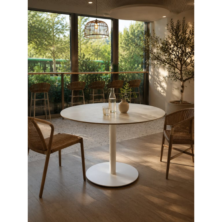 Table inox 4 pers rond - Pedrali