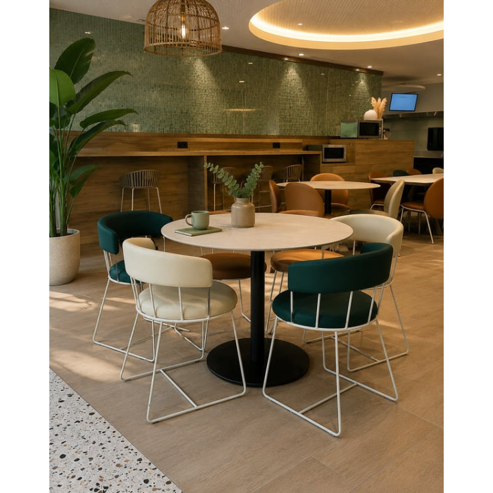 Table inox 3 pers rond - Pedrali