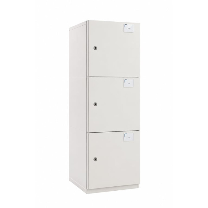 Casier de rangement 4 compartiments en mélanine blanc