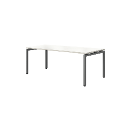 Bureau droit blanc pied gris 160-80