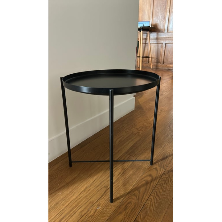 Table basse ronde 44x44 Métal noir