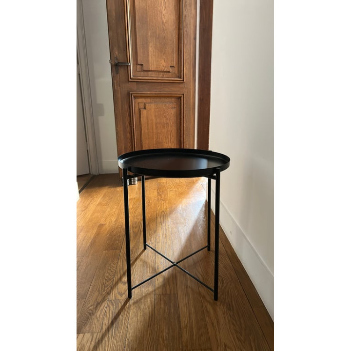 Table basse ronde 44x44 Métal noir