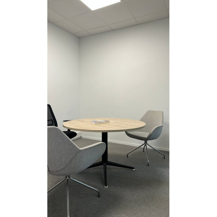Table de réunion ronde 120x120 Chêne clair