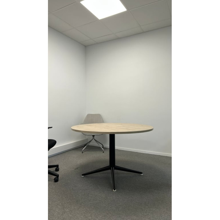 Table de réunion ronde 120x120 Chêne clair