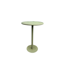 Table haute ronde 70x70 en métal vert