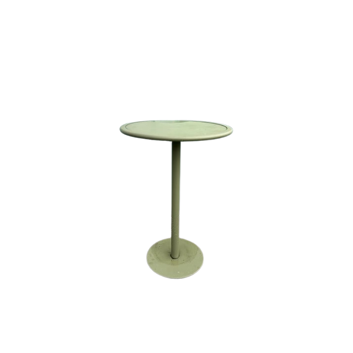 Table haute ronde 70x70 en métal vert