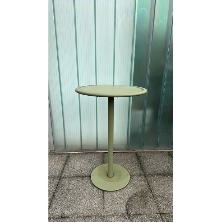 Table haute ronde 70x70 en métal vert