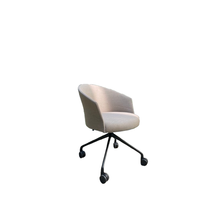 Chaise de réunion Viccarbe avec accoudoirs et roulettes