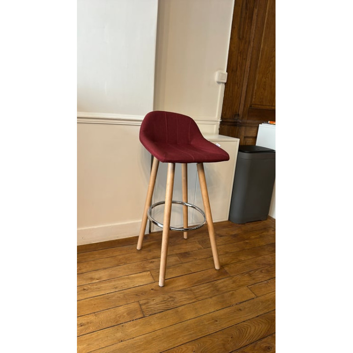 Chaise haute tissu bordeaux