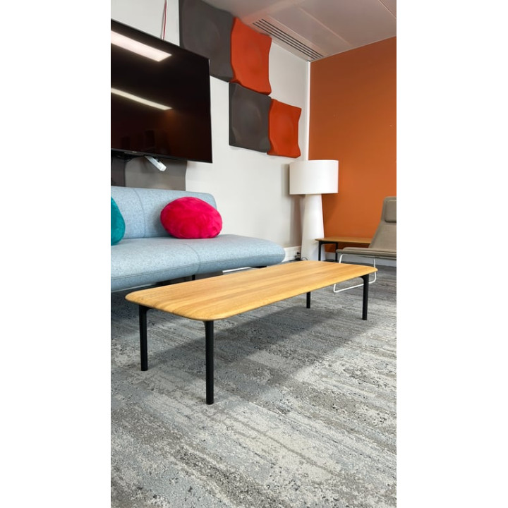 Table basse rectangulaire 135x50 en bois et métal