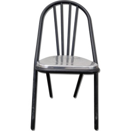 Chaise Métallique Empilable Noir et Chromé