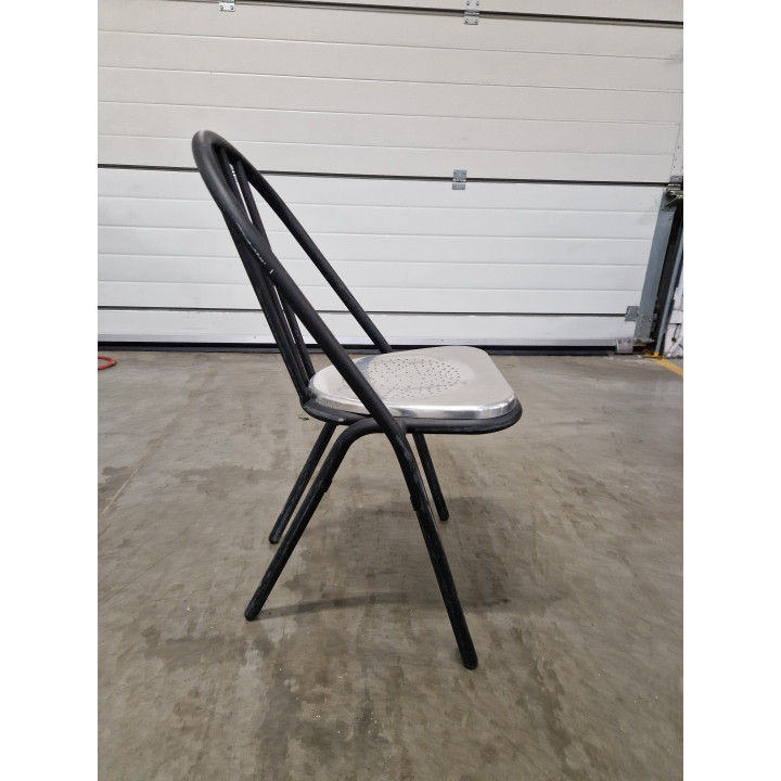 Chaise Métallique Empilable Noir et Chromé