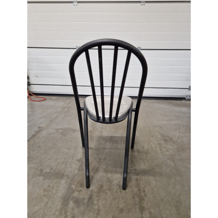 Chaise Métallique Empilable Noir et Chromé
