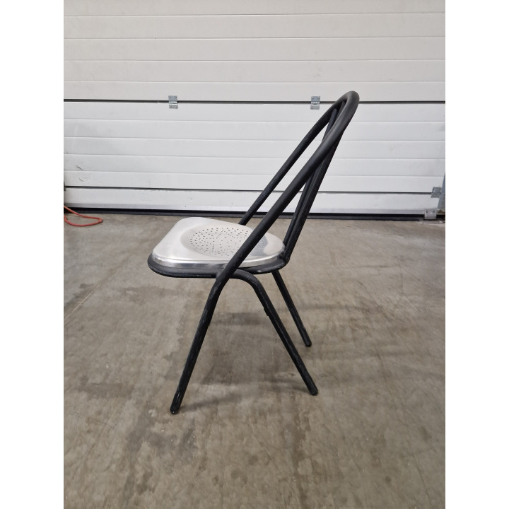 Chaise Métallique Empilable Noir et Chromé