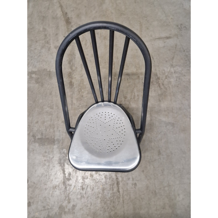 Chaise Métallique Empilable Noir et Chromé