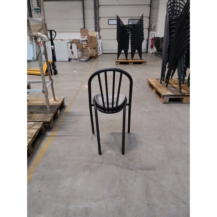 Chaise Métal et Cuir Noir
