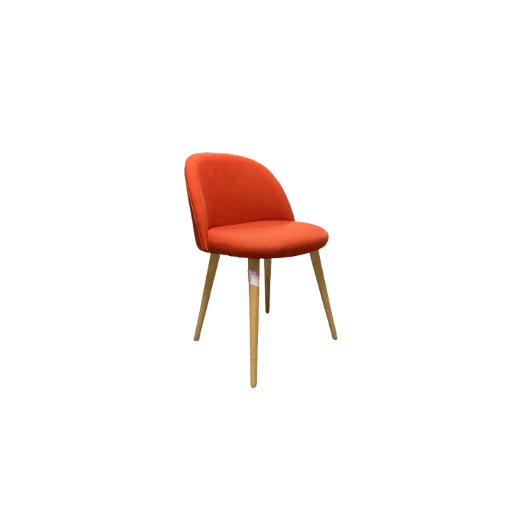 Chaise Tissu Rouge Pieds Bois