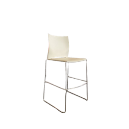 Chaise haute blanche sans accoudoirs plastique avec piètement métal