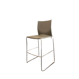 Chaise Haute Grise sans accoudoir plastique avec piètement métal