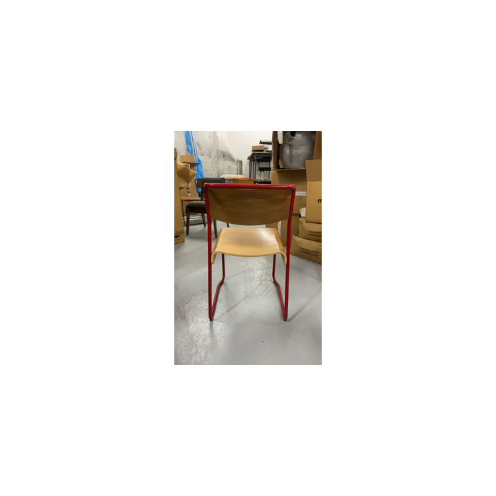 Chaise Bois et Métal Rouge