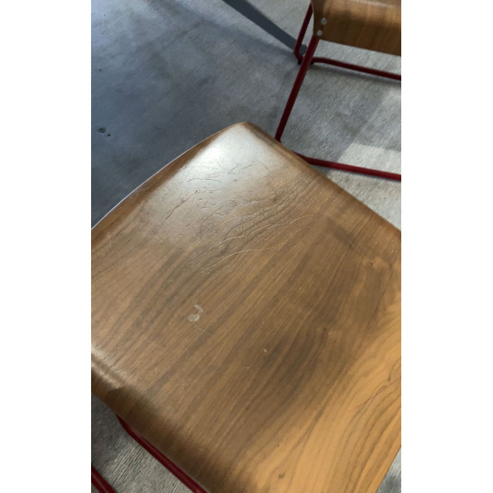 Chaise Bois et Métal Rouge