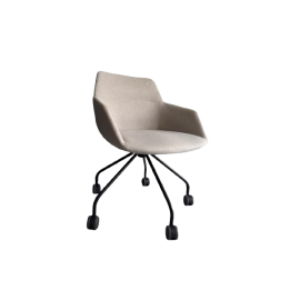 Chaise de réunion en coque avec roulettes