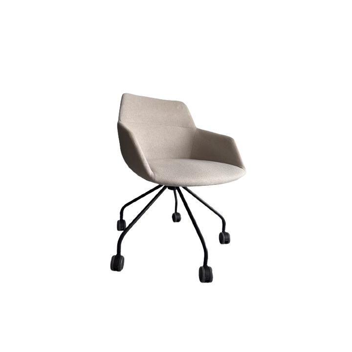 Chaise de réunion en coque avec roulettes