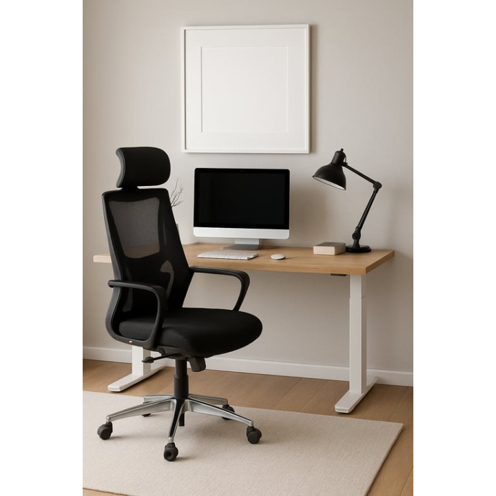 Fauteuil de bureau avec têtière et roulettes
