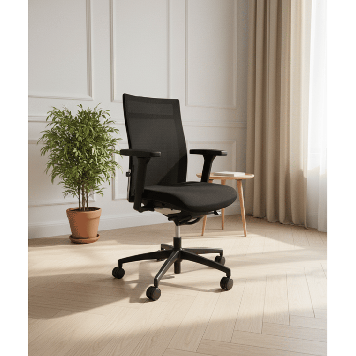 Fauteuil de bureau avec roulettes et rotation de l'assise