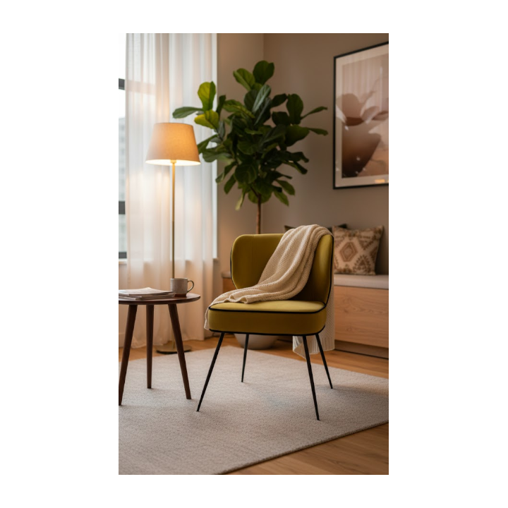 Fauteuil en Velours sans Accoudoirs