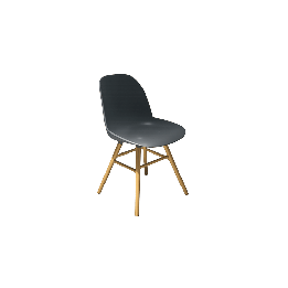 Chaise de cafétéria en plastique et bois