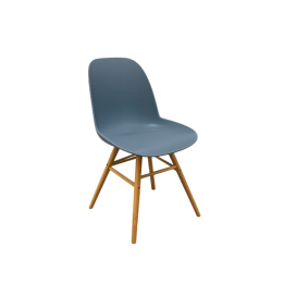 Chaise de cafétéria en plastique et bois