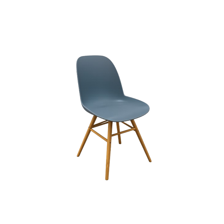 Chaise de cafétéria en plastique et bois