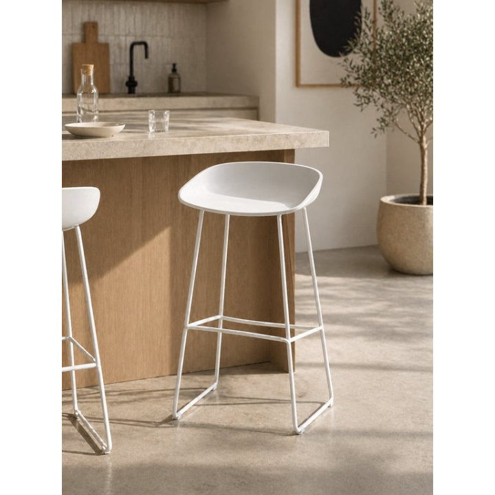 Chaise/tabouret haut en métal et plastique - Hay
