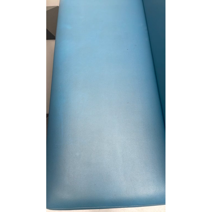 Banc en cuir bleu et métal