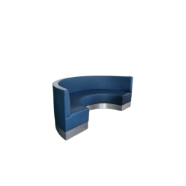 Banc en cuir et métal avec assise et dossier couleur Bismark