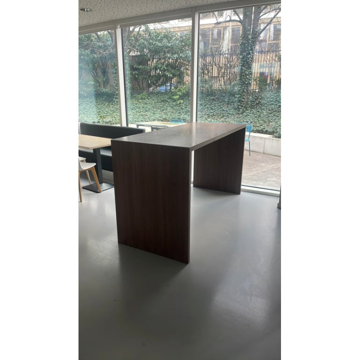 Table haute rectangulaire en chêne foncé