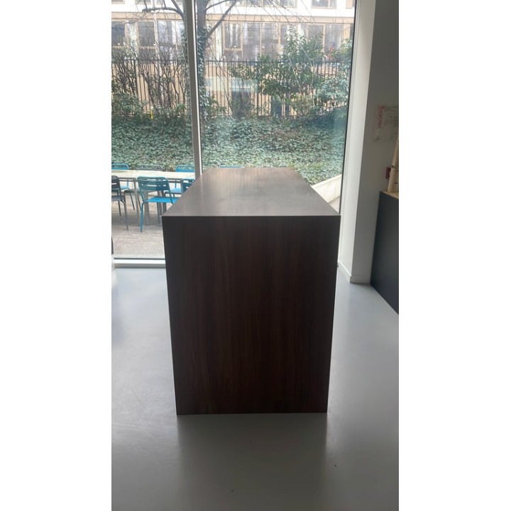Table haute rectangulaire en chêne foncé