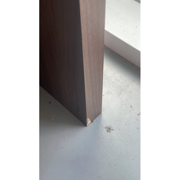Table haute rectangulaire en chêne foncé