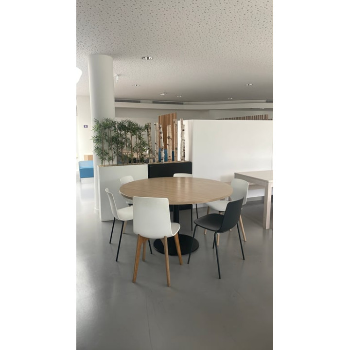 Table de cafétéria ronde en bois mélaminé