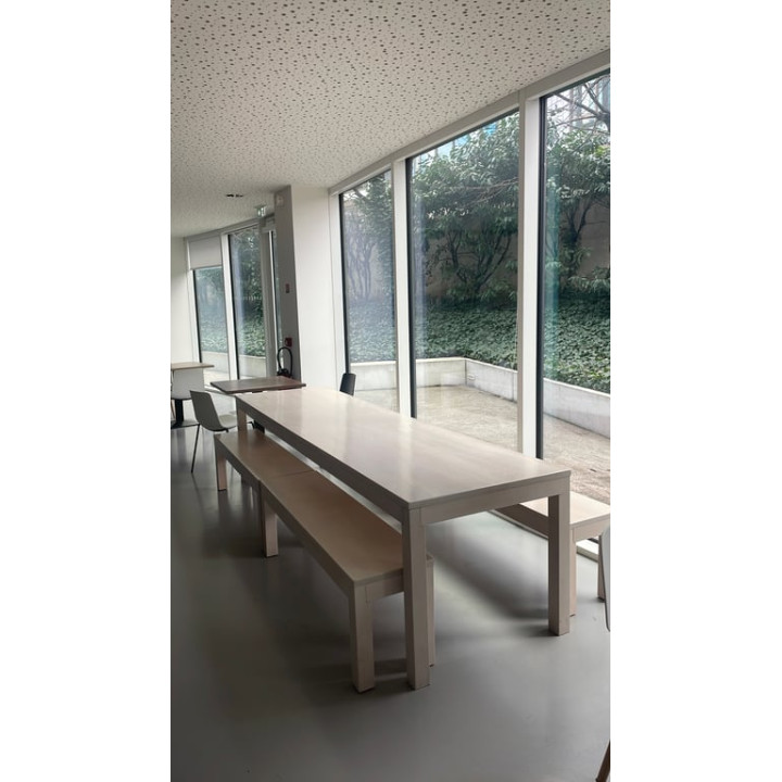 Table de cafétéria rectangulaire en bois mélaminé - Hutten