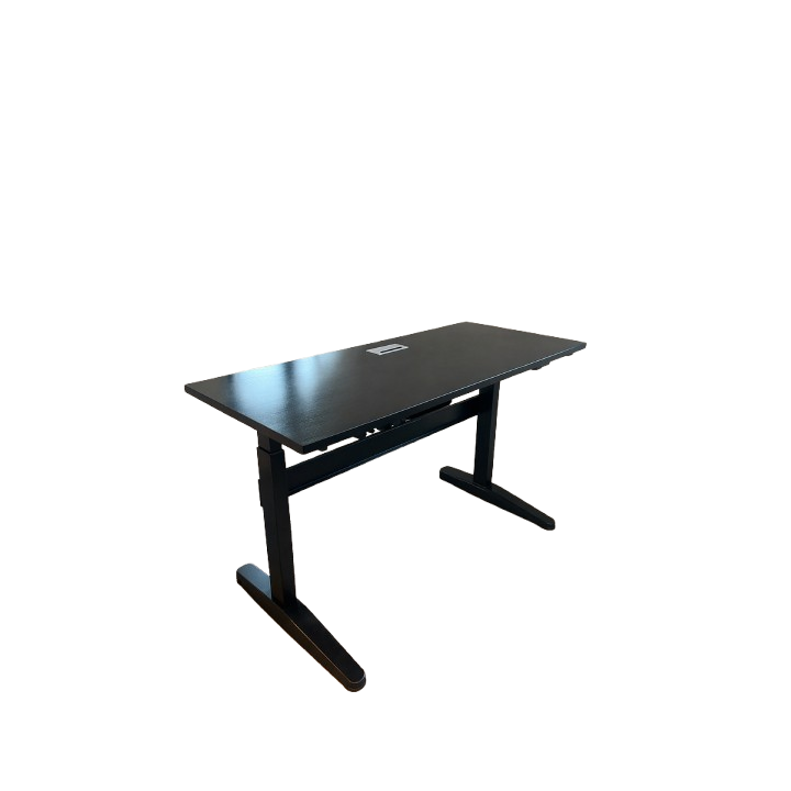 Bureau réglable 140x60 cm en Bois Wenge et Métal Noir