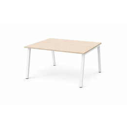 Bureau multiposte en bois mélaminé avec pieds métalliques