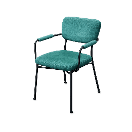 Chaise de réunion avec accoudoirs, dossier plein et piètement droit