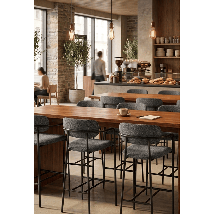 Chaise/tabouret haut avec accoudoirs