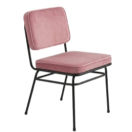 Fauteuil en Métal et Tissu Rose